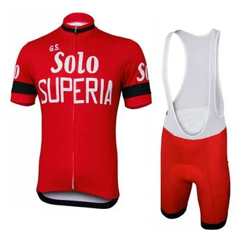 ЛАЗЕРНАЯ РЕЗКА GS Solo SUPERIA TEAM, ретро Классическая мужская Велосипедная майка, Велосипедная одежда с коротким рукавом и шорты-нагрудники Ropa Ciclismo