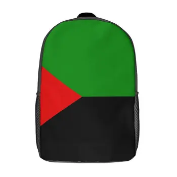 Мартиника в красном, зеленом и черном цветах 1 Прочная Уютная Походная сумка 17-дюймовый Рюкзак через плечо Винтажная Новинка для пикников