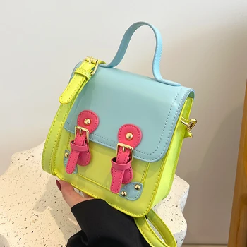 Модная Женская сумка из искусственной кожи Для девочек, Маленькая Квадратная сумка 2023, Трендовые сумки-кошельки