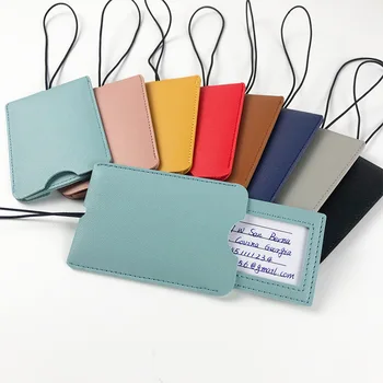 Модные женские Разноцветные бирки для багажа, идентификационный адрес, Багажная этикетка, идентификатор из искусственной кожи, аксессуары для путешествий