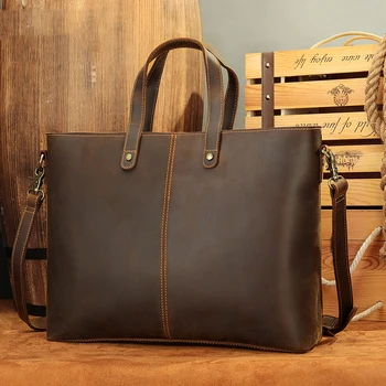 Мужские сумки, мужская кожаная сумка trio, роскошная дизайнерская мужская сумка-тоут, деловой мужской портфель большой емкости, сумка через плечо