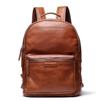 Мужской деловой рюкзак для путешествий на открытом воздухе из натуральной кожи большой емкости, многофункциональная модная трендовая сумка для компьютера