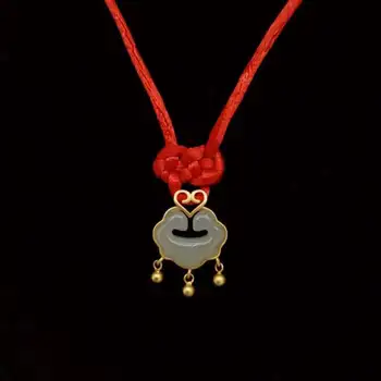 Новое Оригинальное Нефритовое ожерелье с подвеской Ruyi ручной работы, Модная женская пара, фестиваль, Ювелирный подарок для вечеринки