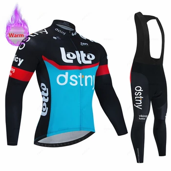 Новый Комплект Зимней Велосипедной Майки Lotto Ropa Ciclismo, одежда Из термо-флиса Bicicleta, Форма для MTB велосипедных гонок, Одежда для Шоссейных велосипедов