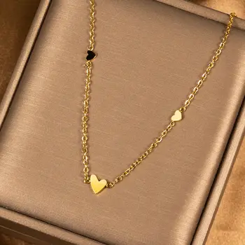 Ожерелье с крошечным сердечком для женщин, ожерелье с подвеской в виде сердца на короткой цепочке, подарок, этническое богемное колье-чокер оптом