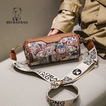 Оригинальная сумка с Мультяшным Медведем 2023 Весенняя Мода Новый Стиль Сумка Через плечо Универсальная сумка через Плечо