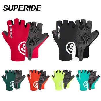 Перчатки для велоспорта, впитывающие влагу на половину пальца, Гелевая прокладка, Противоударные перчатки для шоссейного велосипеда, Мужские и женские спортивные перчатки для MTB велосипеда