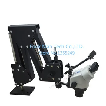 Продвижение стереомикроскоп 7X-45X с объективом и подставкой, инструмент для ювелирных изделий, микроскоп для ювелиров с 1 светодиодной кольцевой лампой