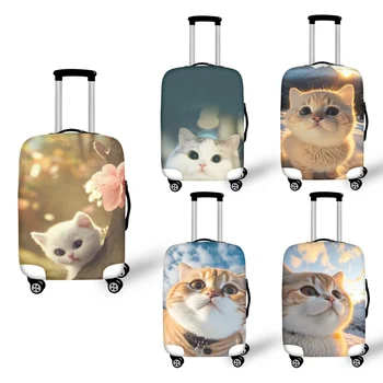 Пылезащитный чехол для дорожного багажа с принтом милого кота, Складной защитный чехол для чемодана, чехол для багажника тележки 18 