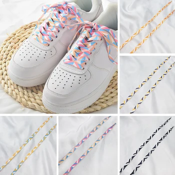 Разноцветные шнурки для обуви с мороженым, Теннисные плоские Градиентные Шнурки для кроссовок, Радужные Высокие Спортивные шнурки для женщин, Мужские шнурки для обуви