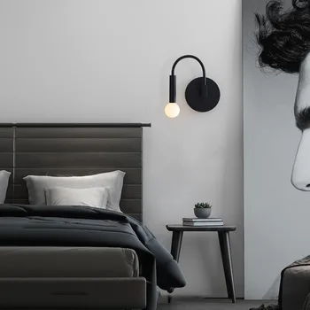 Скандинавский минималистичный черный Настенный светильник, Модный креативный светильник для гостиной, спальни, прикроватного кабинета, отеля, Настенный светильник для прохода