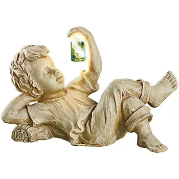 Статуя Солнечного светлячка, сидящая и лежащая статуэтка из смолы для двора, для садов, патио и газонов