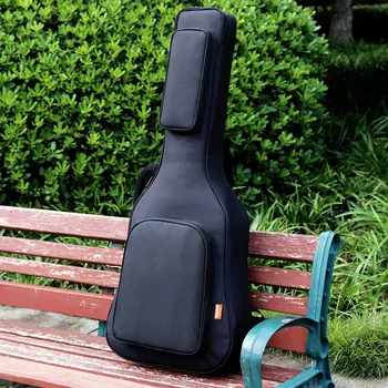 Сумка для акустической классической гитары 40/41 дюймов, чехол, Рюкзак, Регулируемый плечевой ремень, Переносной, с утолщенной подкладкой, 20 мм, черный