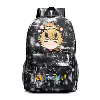 Сумки Genshin Impact для мальчиков и девочек, школьные сумки для подростков, повседневный рюкзак с мультяшным принтом, детские сумки