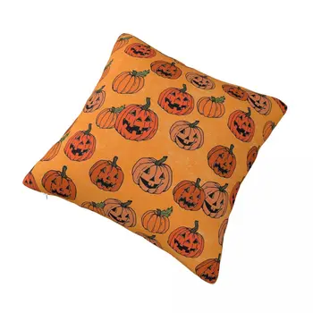 Тыквенный патч на Хэллоуин или День Благодарения, квадратная наволочка, подушка из полиэстера, декоративная подушка на молнии для дома