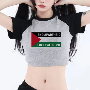 Укороченный топ palestine cyber y2k fairycore, женские футболки с графическим рисунком в готическом стиле хиппи харадзюку