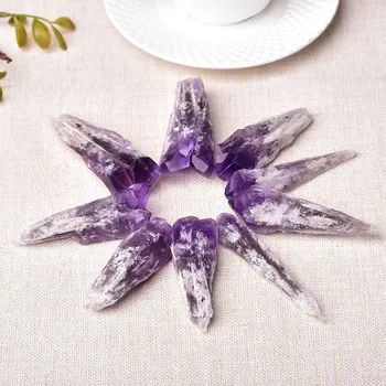 Целебный Рейки натуральный фиолетовый кристалл аметистовая гроздь магистральный гравийный скипетр образец минерала кулон кристалл оптом