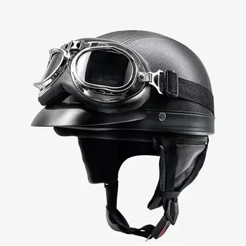 Шлемы для взрослых, Мотоциклетный Ретро-полузащитный шлем, Мотоциклетный шлем для скутера Harley, Винтажный Немецкий Мотоцикл Moto