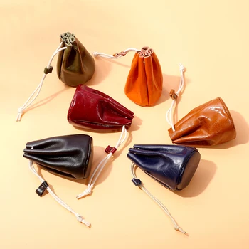 Японский креативный женский кошелек Zero из винтажной масляно-восковой воловьей кожи, многофункциональный, для хранения мелких монет, губной помады, милая сумка для наушников